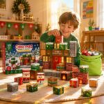 Christmas Magnetic Building Blocks Set completed puzzle view