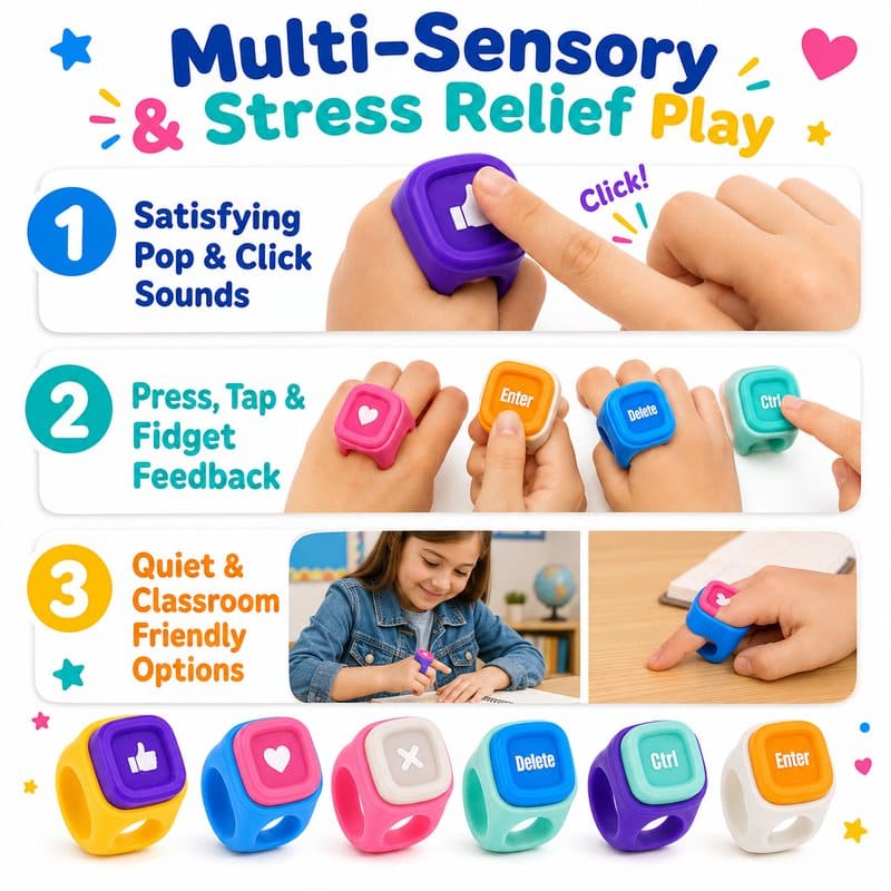 Click Rings Fidget Toy Set size and dimensions
