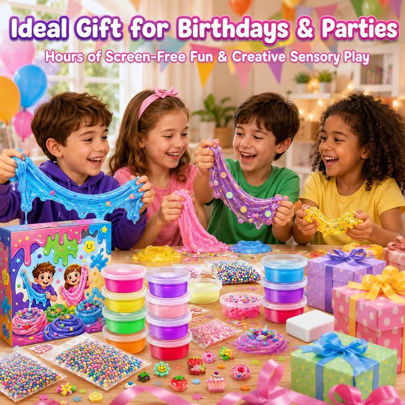 Colorful DIY Slime Kit finished project example