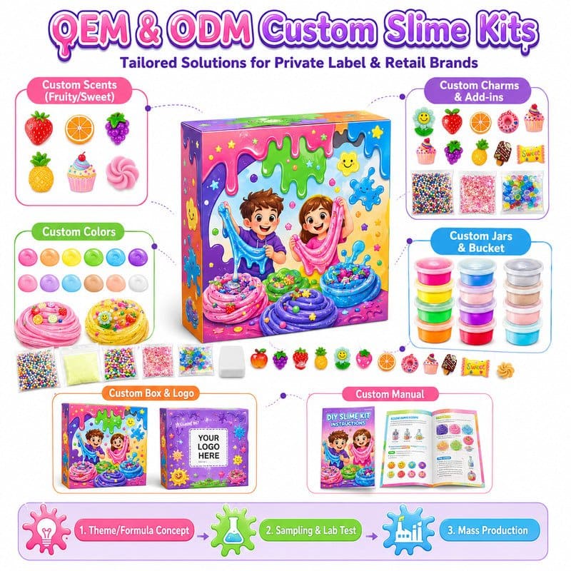 Colorful DIY Slime Kit clay and sand material detail