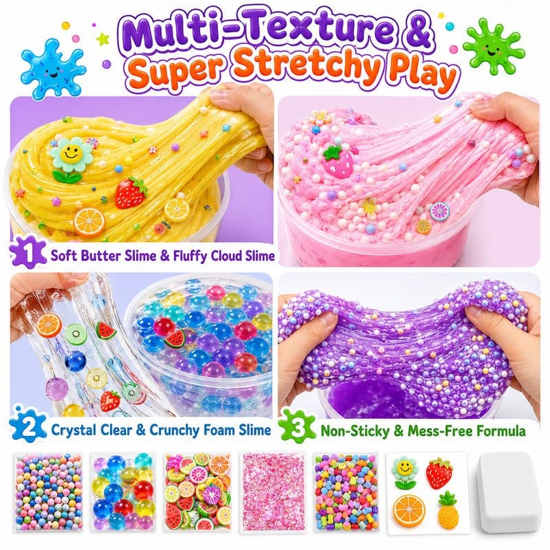 Colorful DIY Slime Kit size and dimensions