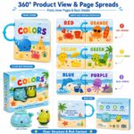 Custom Colors Bath Book & Bath Toy Set – Waterproof Learning Set cover and page view