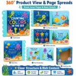 Custom Counting Colors Sea Bath Book – Waterproof Learning Book cover and page view