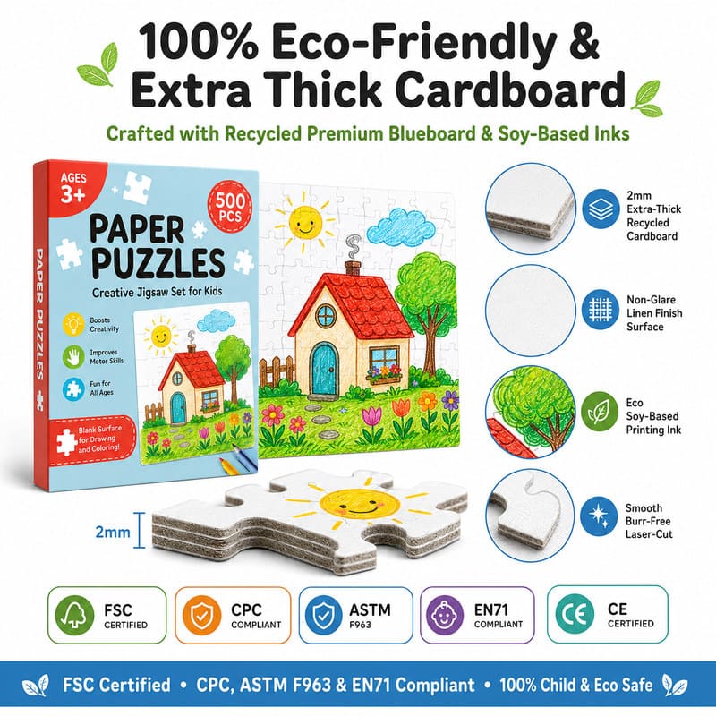 Creative Jigsaw Art Paper Puzzle printing detail