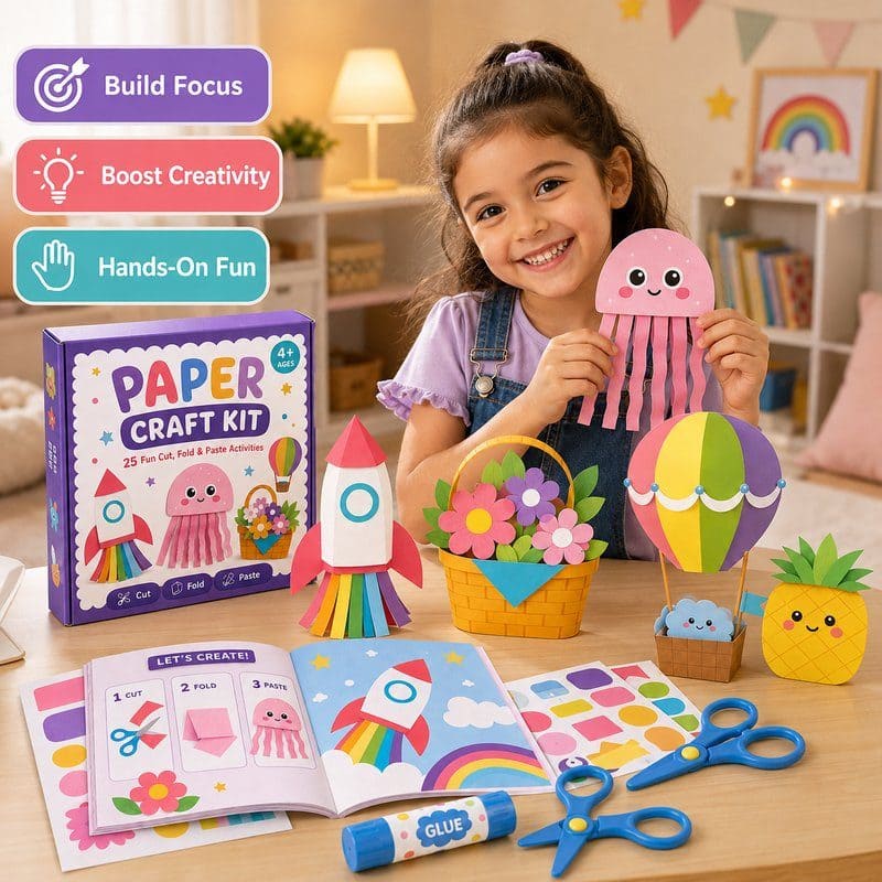 Cut Fold Paste Paper Craft Kit finished craft example