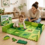 Dinosaur EVA Foam Puzzle Play Mat completed puzzle view