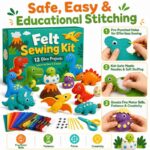 Dinosaur Felt Sewing Kit size and dimensions