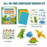 Dinosaur Origami Paper Craft Kit kit contents view
