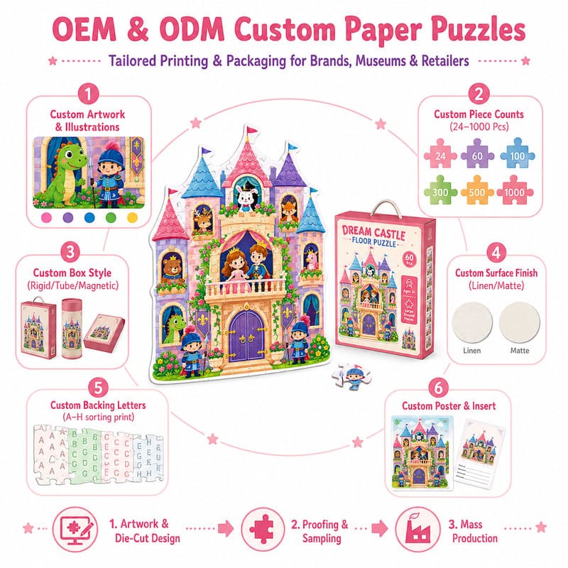Dream Castle Floor Paper Puzzle board and material detail