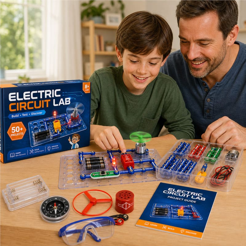 Electric Circuit STEM Science Kit completed puzzle view