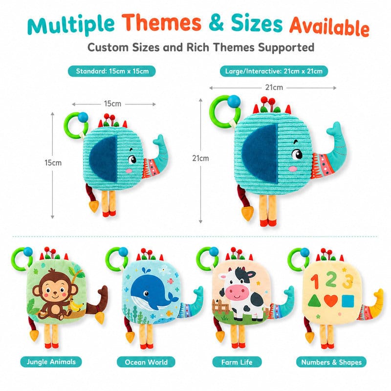 Elephant Ring Baby Fabric Activity Book interactive feature detail