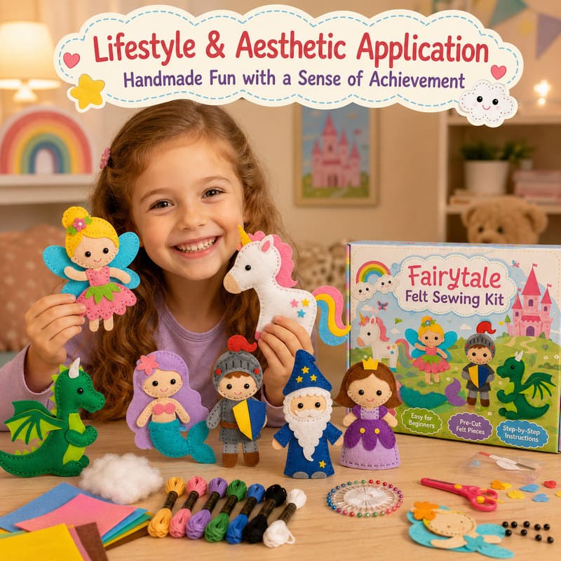Fairytale Character Felt Sewing Kit workmanship detail