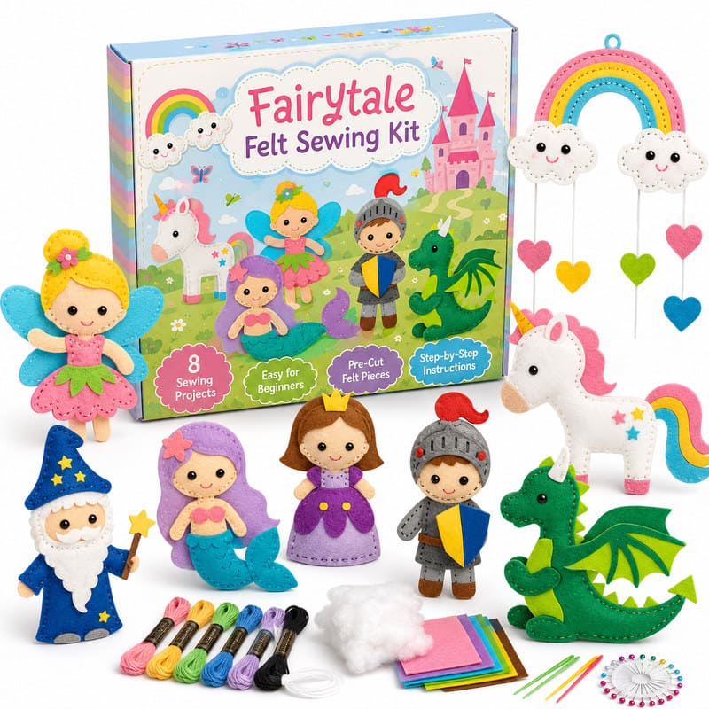 Fairytale Character Felt Sewing Kit front view