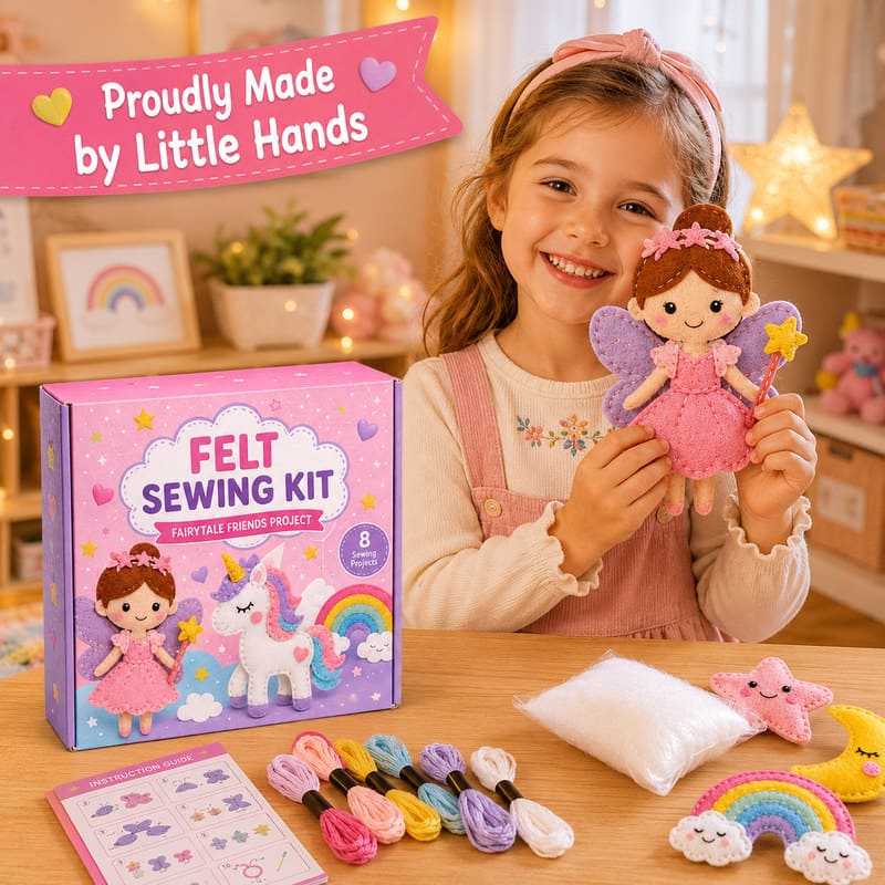 Fairytale Friends Felt Sewing Kit workmanship detail