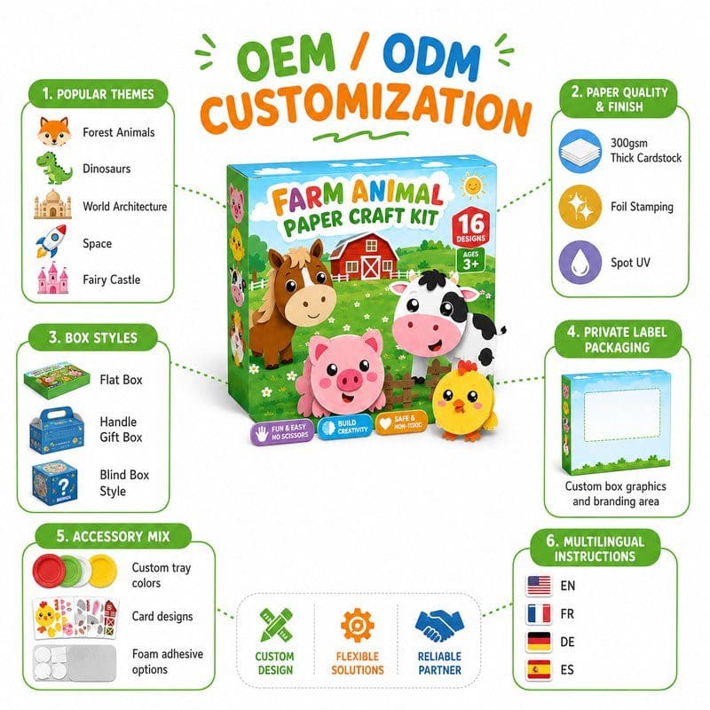 Farm Animal Paper Craft Kit craft material detail