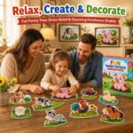 Farm Animal Paper Puzzle Set completed puzzle view