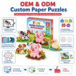 Farm Animal Paper Puzzle Set board and material detail