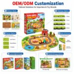 43-Piece Farm Animal Train Track EVA Foam Puzzle Set board and material detail