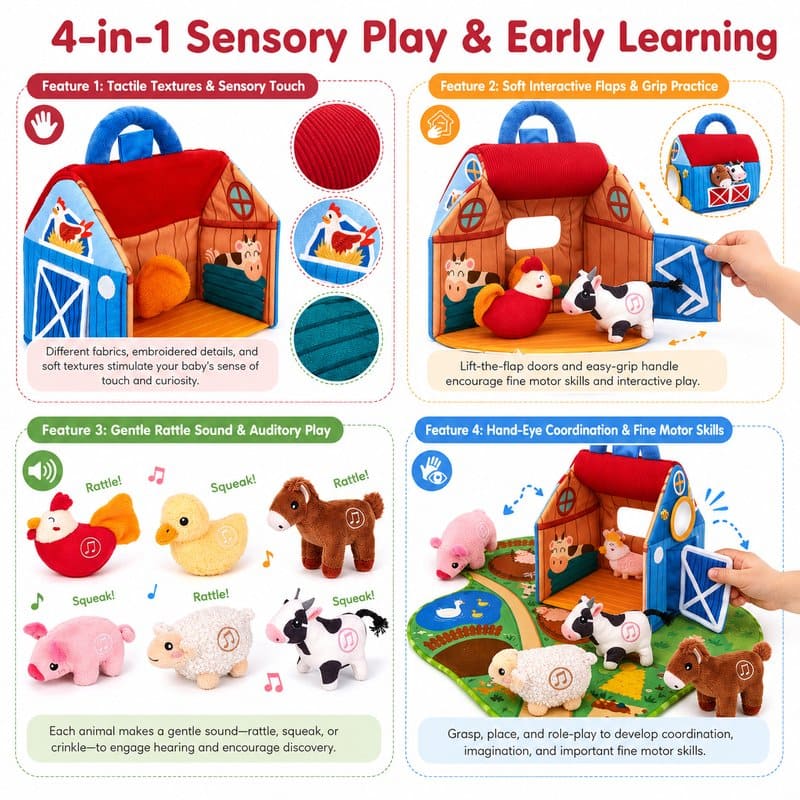 Farm Sensory Barn Play Set size and dimensions