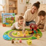 43-Piece Farm Train Set EVA Foam Puzzle Play Mat completed puzzle view