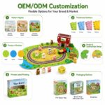 43-Piece Farm Train Set EVA Foam Puzzle Play Mat board and material detail
