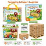 43-Piece Farm Train Set EVA Foam Puzzle Play Mat piece shape detail