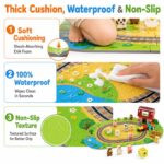 43-Piece Farm Train Set EVA Foam Puzzle Play Mat size and dimensions