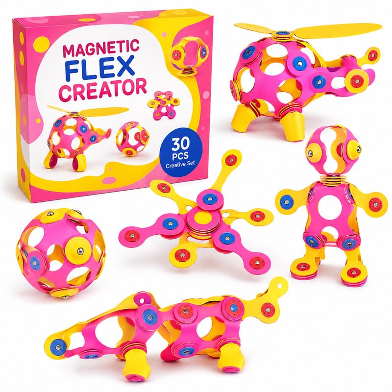 Flexible Magnetic Construction Set front view