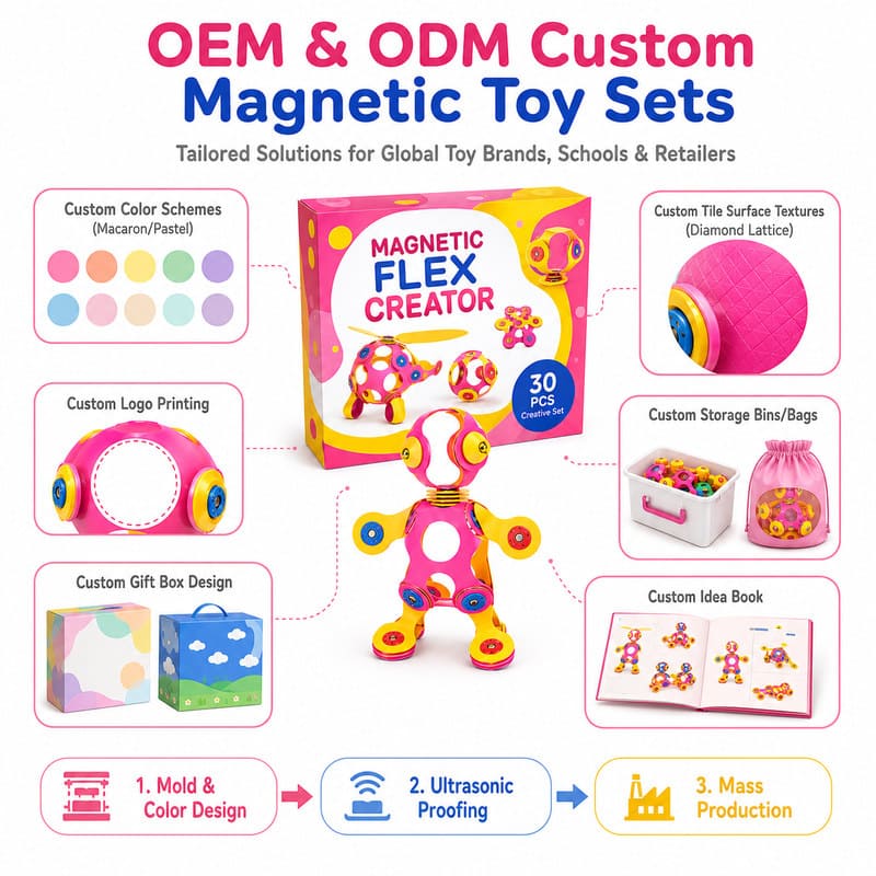 Flexible Magnetic Construction Set board and material detail