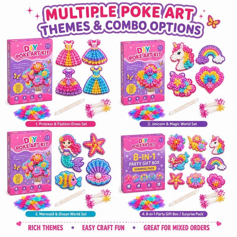 Flower & Butterfly Poke Art Kit custom artwork detail