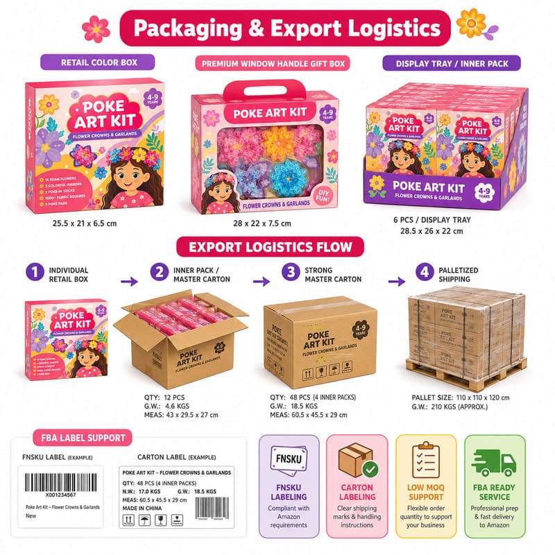 Flower Crowns & Garlands Poke Art Kit activity step detail