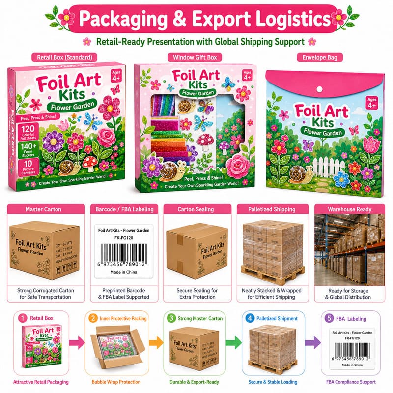 Flower Garden Foil Art Kit activity step detail