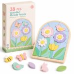 Flower Wooden Puzzle Set front view