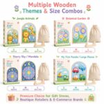 Flower Wooden Puzzle Set custom artwork detail
