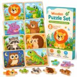 Forest Animal Wooden Puzzle Set front view