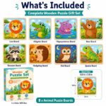 Forest Animal Wooden Puzzle Set puzzle pieces and layout view