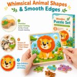 Forest Animal Wooden Puzzle Set size and dimensions