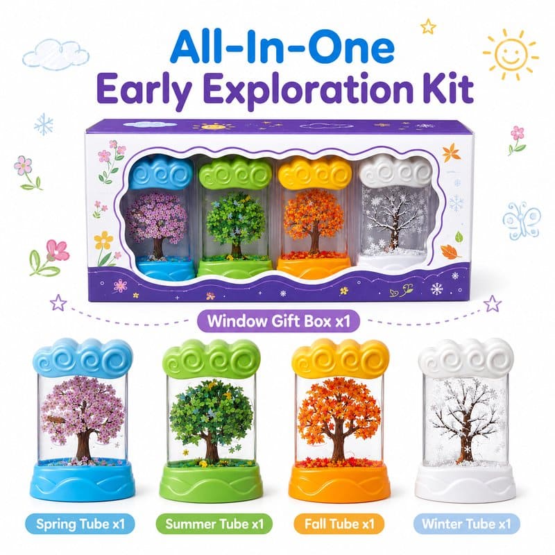 Four Seasons Sensory Tree Tube Set kit contents view