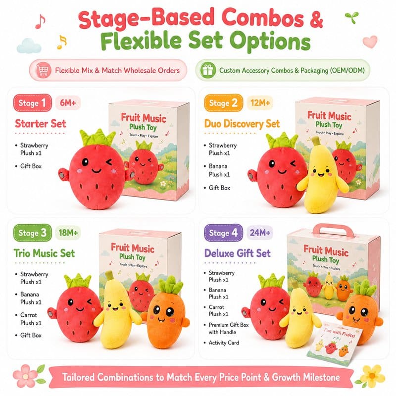 Fruit Music Plush Sensory Toy activity feature detail
