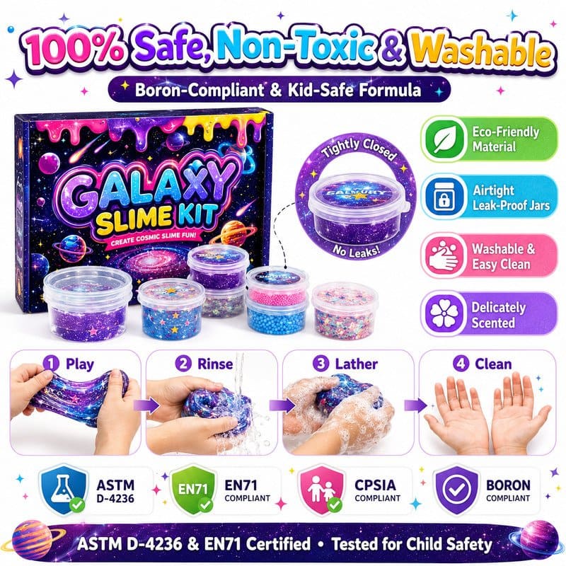 Galaxy Deluxe Slime Kit color and texture detail