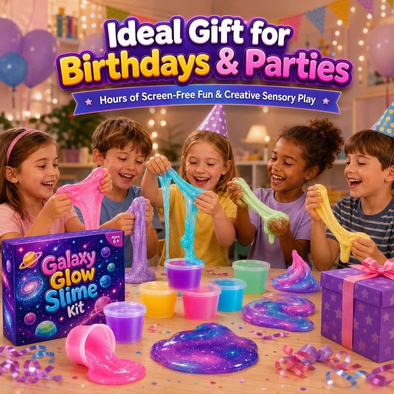 Galaxy Glow Slime Kit finished project example