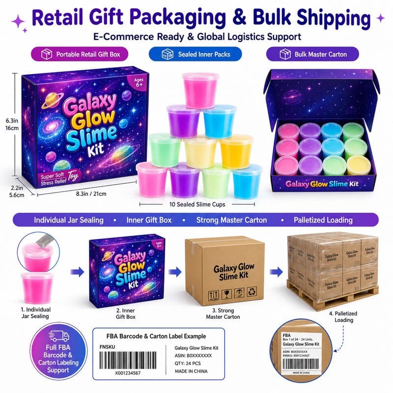 Galaxy Glow Slime Kit molds and tools detail