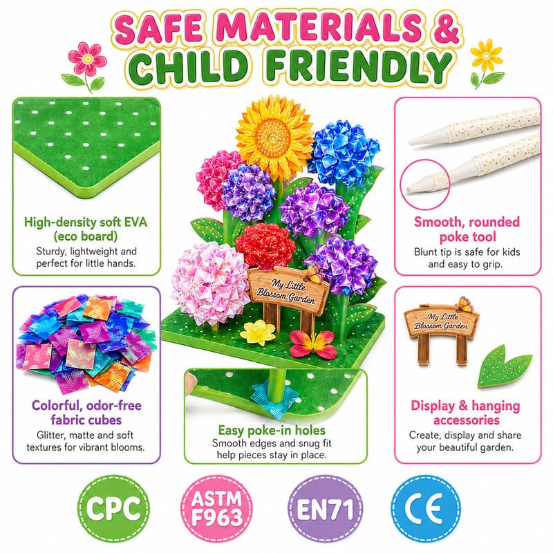 Garden Flowers Poke Art Kit size and dimensions