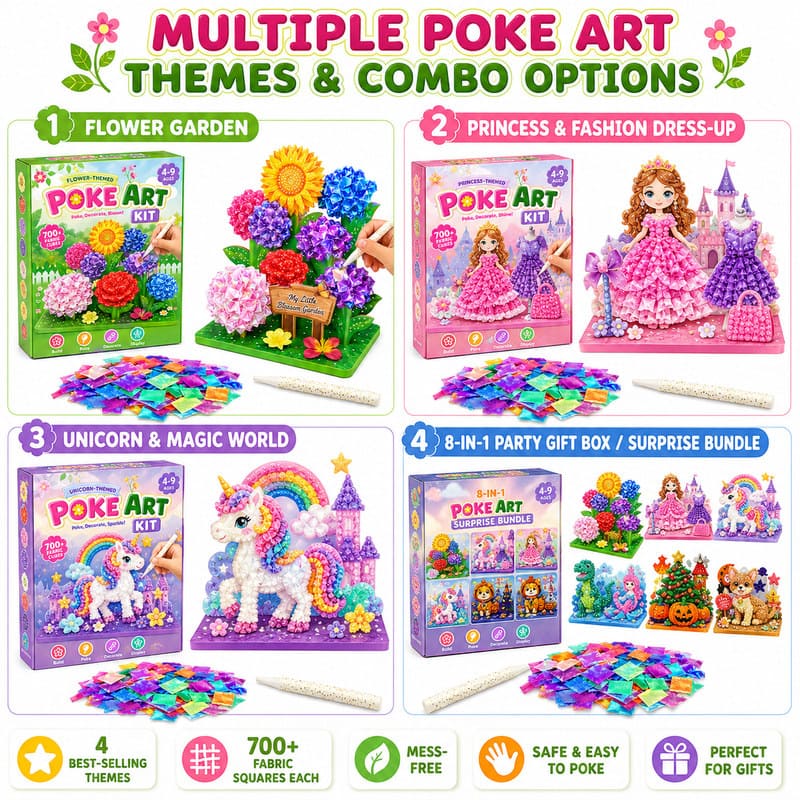Garden Flowers Poke Art Kit craft material detail