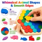 Geometric Wooden Shape & Tangram Puzzle Set size and dimensions
