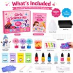 Girls 100+ Science Experiment Kit puzzle pieces and layout view