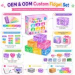 Glitter Squishy Fidget Set clay and sand material detail