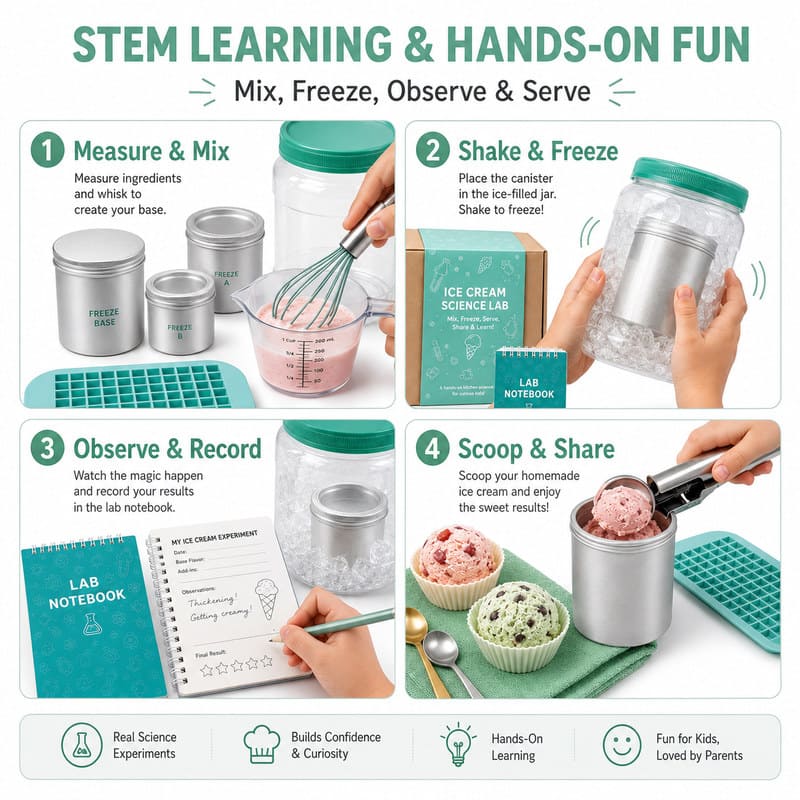 Ice Cream Science Lab Kit size and dimensions
