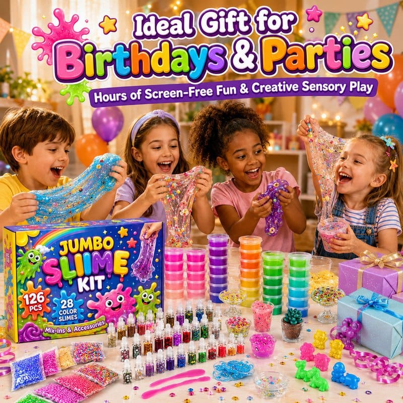 Jumbo 126-Piece Slime Kit finished project example