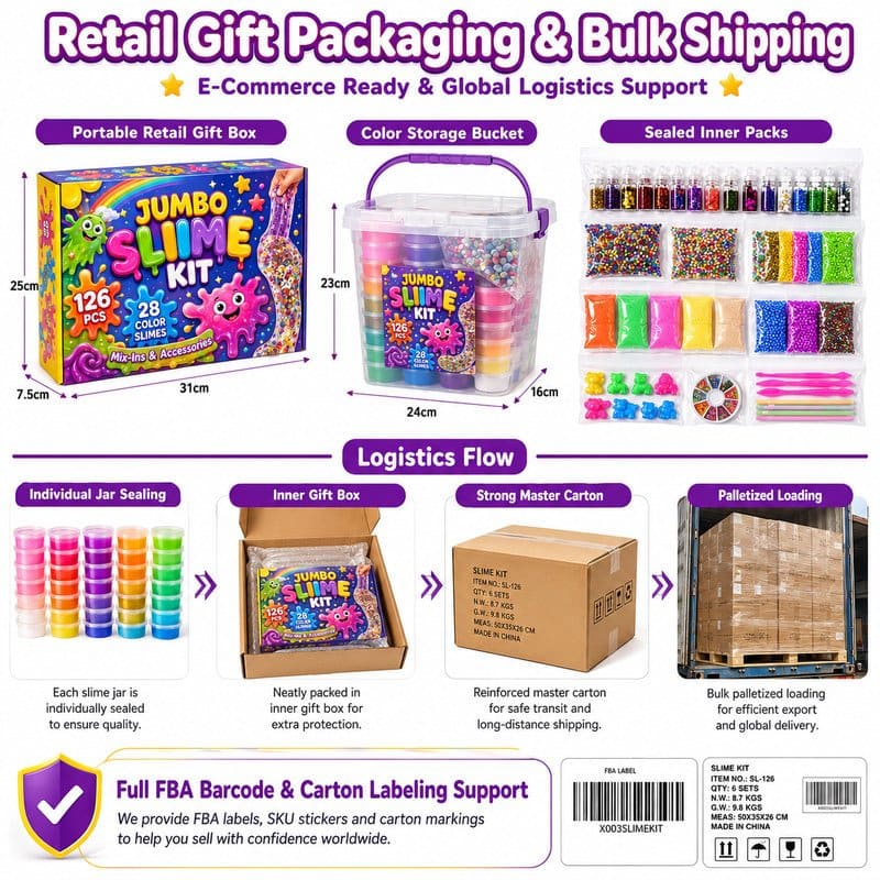 Jumbo 126-Piece Slime Kit molds and tools detail